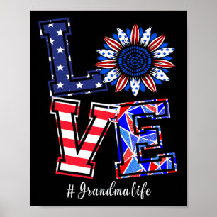 Oma Leben 4. Juli Liebe Sonnenblume Amerikanische Poster