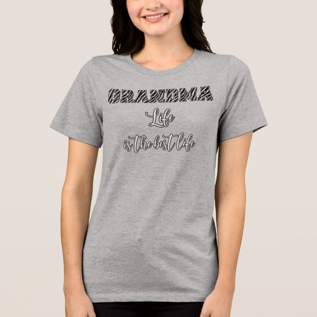 Oma Leben Ist Das Beste Leben Tri-Blend Shirt (Vorderseite)