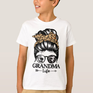 Oma Leben Unordentlicher Dutt Haare Lustig Hockey  T-Shirt