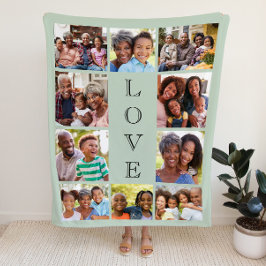 Oma Liebe 10 Foto Collage Sage Green Sherpadecke