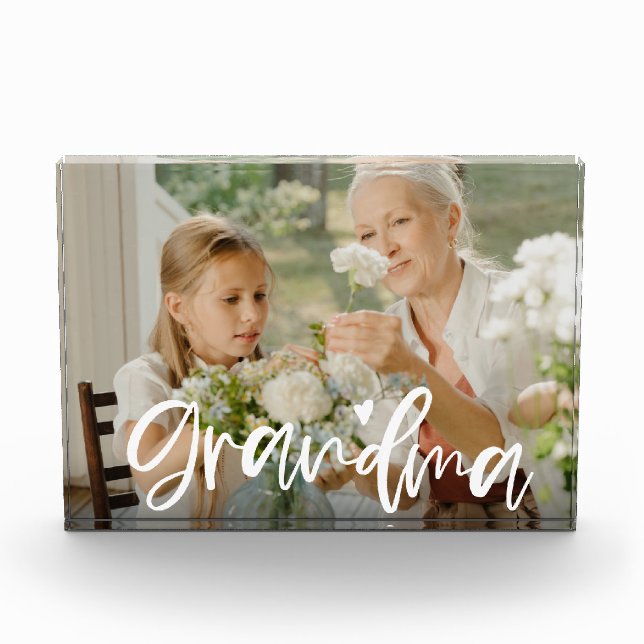 Oma Liebe Script Personalisiert Gift Foto Block (Vorderseite)
