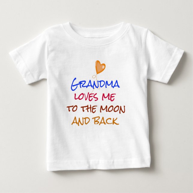 Oma Lieben Ich zum Zitat "Mond und zurück" Baby T-shirt (Vorderseite)