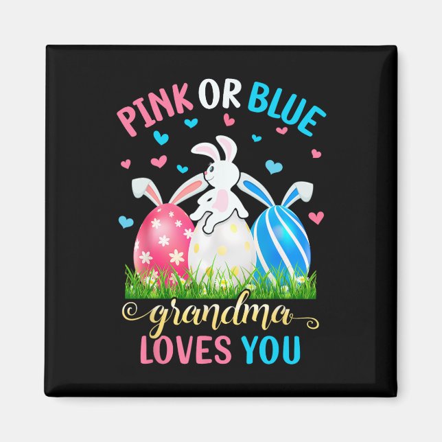 Oma liebt dich Ostern Hase Geschlecht Rosa oder Bl Magnet (Vorne)
