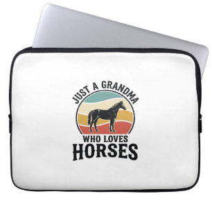 Oma liebt Pferde Vintage-Stich-Shirt-Design Laptopschutzhülle