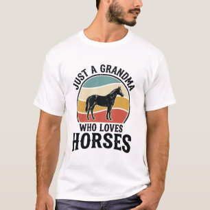 Oma liebt Pferde Vintage-Stich-Shirt-Design T-Shirt