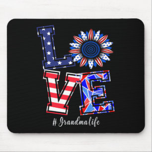 Oma Life 4. Juli Liebe Sonnenblume Amerikaner F Mousepad