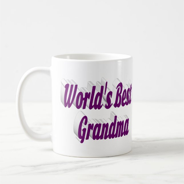 Oma lila Halbtypografie Kaffeetasse (Links)