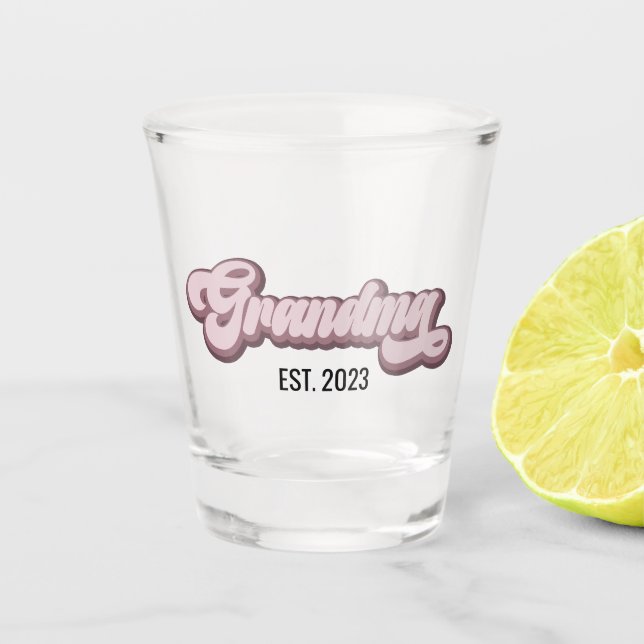 Oma Lila Lavendel Custom Year Schnapsglas (Vorderseite)