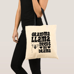 Oma Llama braucht kein Drama Niedlich Granny Humor Tragetasche