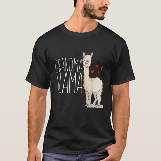 Oma Llama Funny Matching Family Stamm Mimi Gra T-Shirt (Vorderseite)