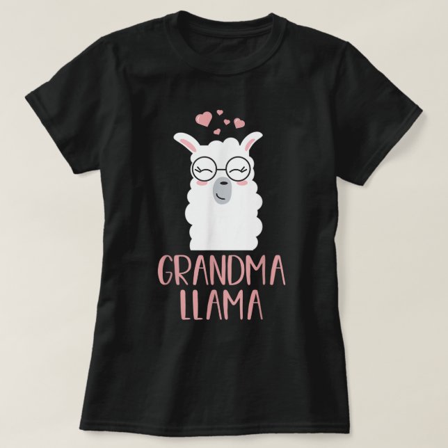 Oma Llama Niedlich Großmutter-Geschenk T-Shirt (Design vorne)