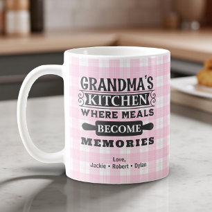 Oma Mahlzeiten werden Erinnerungen rosa Kaffeetasse