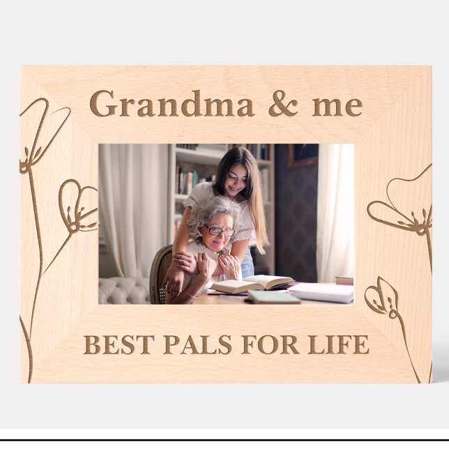 Oma & me Blume Maßgeschneiderte Holzrahmen Geätzte Rahmen (Von Creator hochgeladen)