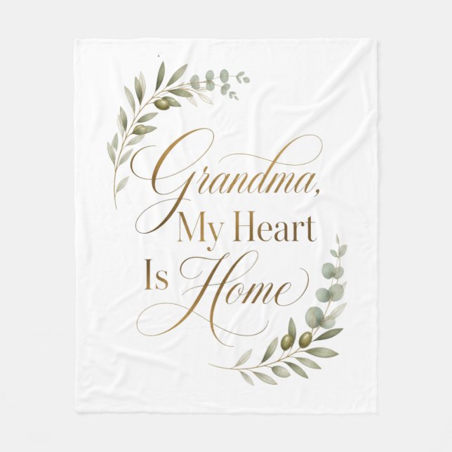Oma, mein Herz ist zu Hause Fleecedecke (Vorderseite)