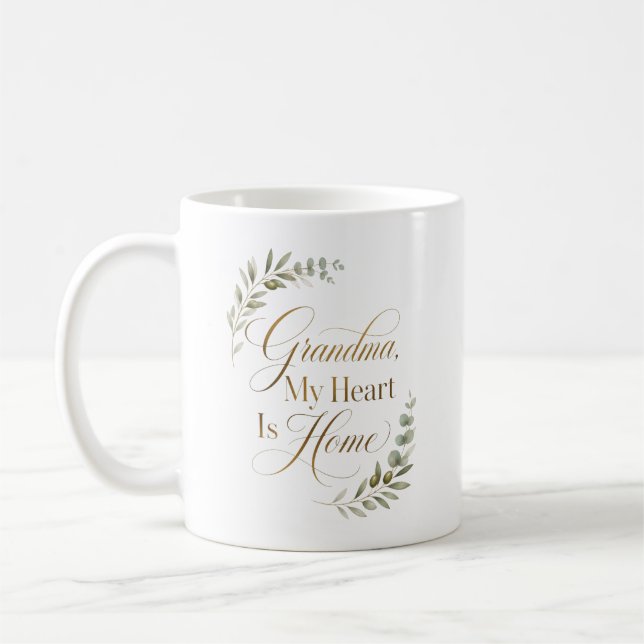 Oma, mein Herz ist zu Hause Kaffeetasse (Links)