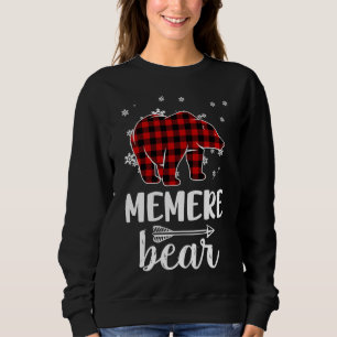 Oma Memere Bear Christmas Pajama Red Kariert Buf Sweatshirt
