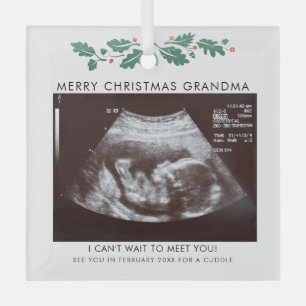 Oma Merry Christmas Pregnancy Ankündigung Ornament Aus Glas