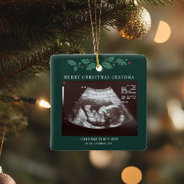 Oma Merry Christmas Pregnancy Baby Ultrasound Keramikornament