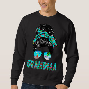 Oma Mingo Messy Bun Hair Summer on Vacation Sweatshirt