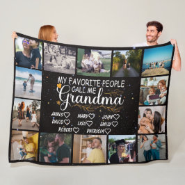 Oma mit den Namen der Enkel und 14 Fotos Fleecedecke
