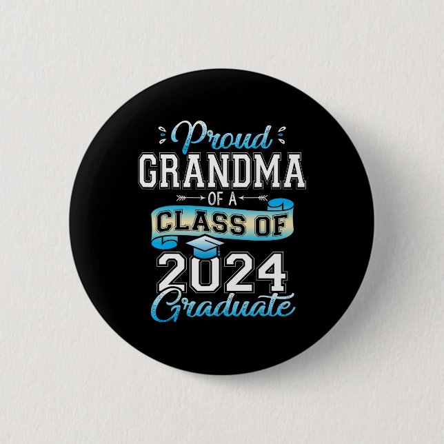 Oma mit einer Cl von 2024 Graduate Funny Senior 20 Button (Vorderseite)