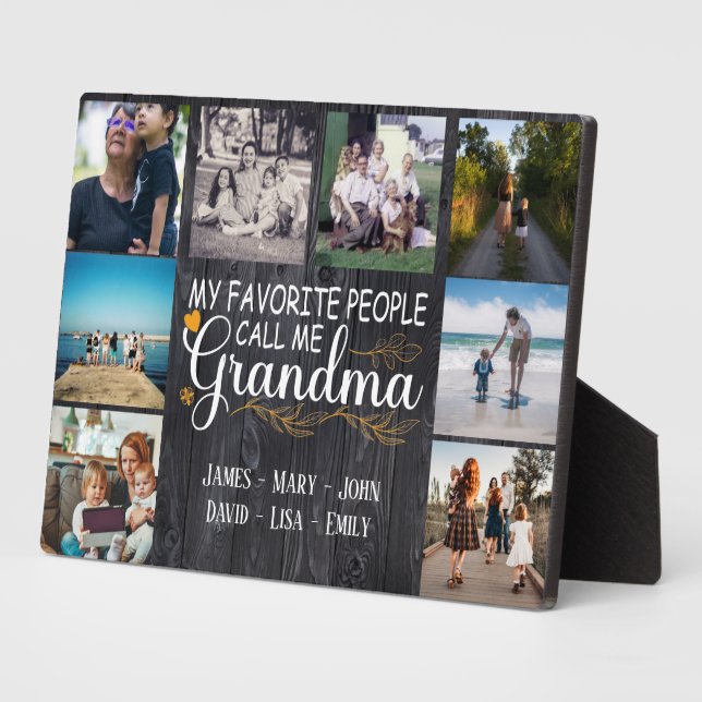 Oma mit Namen und Fotos der Enkel Fotoplatte (Seite)