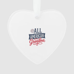 Oma mit patriotischem Feuerwerk-Design_1 Ornament