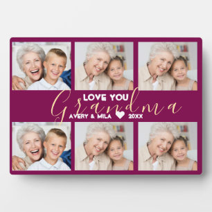 Oma Modern Heart Script Foto Collage Liebe Fotoplatte