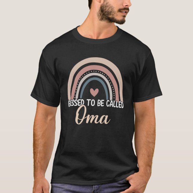 Oma Mother s Day Blessed To Be Called Oma Rainbow  T-Shirt (Vorderseite)
