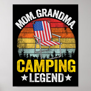 Oma Mutter Camping Legende amerikanische Flagge Fr Poster