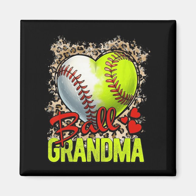 Oma Mütter Day Softball Grandma Baseball Gran Magnet (Vorne)