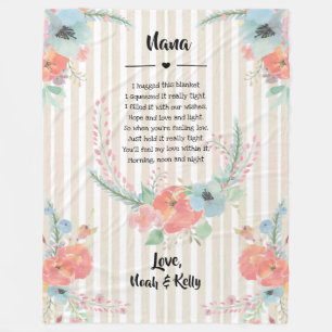 Oma Mütter Tag Blumengedicht von Großkindern Fleecedecke