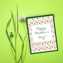 Oma Mutter Tag Pattern Wildblumen Postkarte