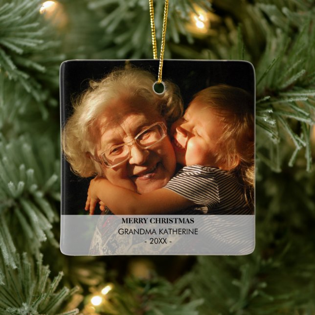 Oma Nana Grandkids Weihnachten Weihnachten Foto Keramikornament (Baum)