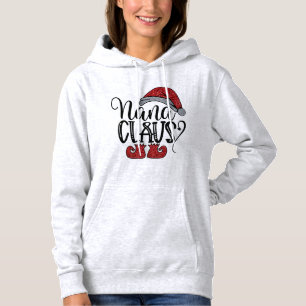 Oma Nana Santa Glitzer Design Weihnachtsfeier Hoodie