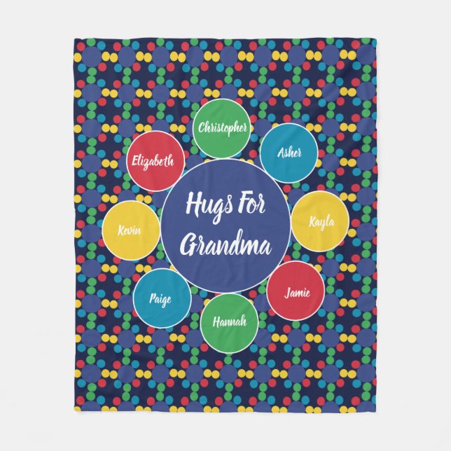Oma Nona Grandchildren Fleecedecke (Vorderseite)