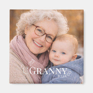 Oma oder Grammy Foto Etabliertes Jahr Herzen Magnet