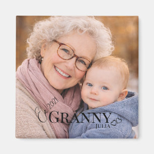 Oma oder Grammy Foto Gründungsjahr Herz  Magnet