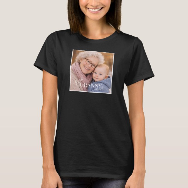 Oma oder Grammy Foto Gründungsjahr Herz T-Shirt (Vorderseite)