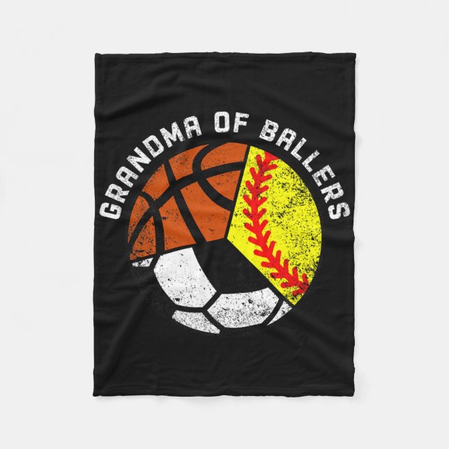 Oma of Byllers Fun Softbyll Soccer Bysketbyll Fleecedecke (Vorderseite)