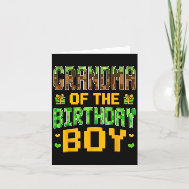 Oma of the Birthday Boy Video Gamer Birthday P Karte (Vorderseite)