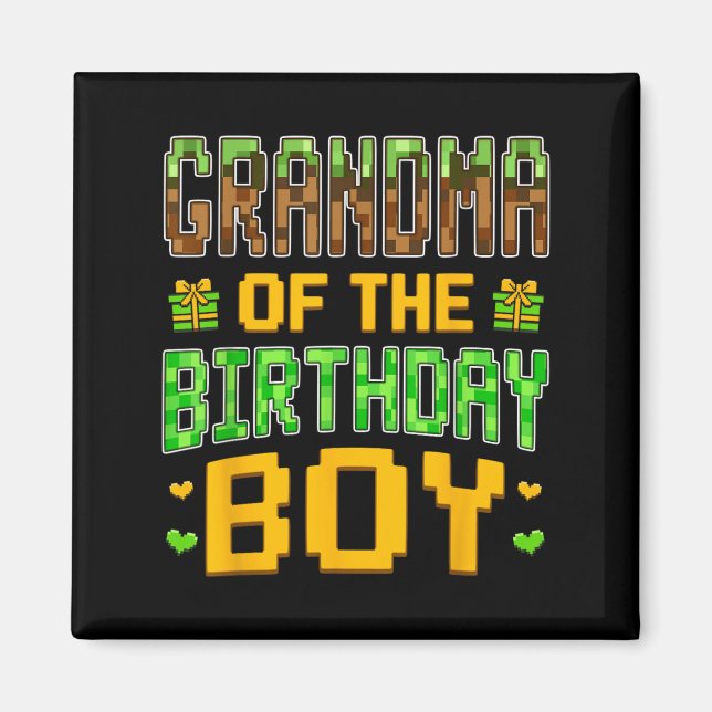 Oma of the Birthday Boy Video Gamer Birthday P Magnet (Vorne)