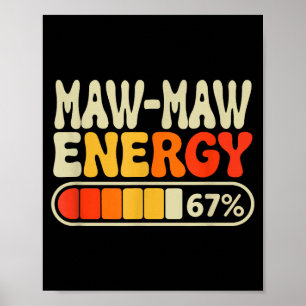Oma-Oma-Energie 67 Prozent Retro-Grafik für Mutter Poster