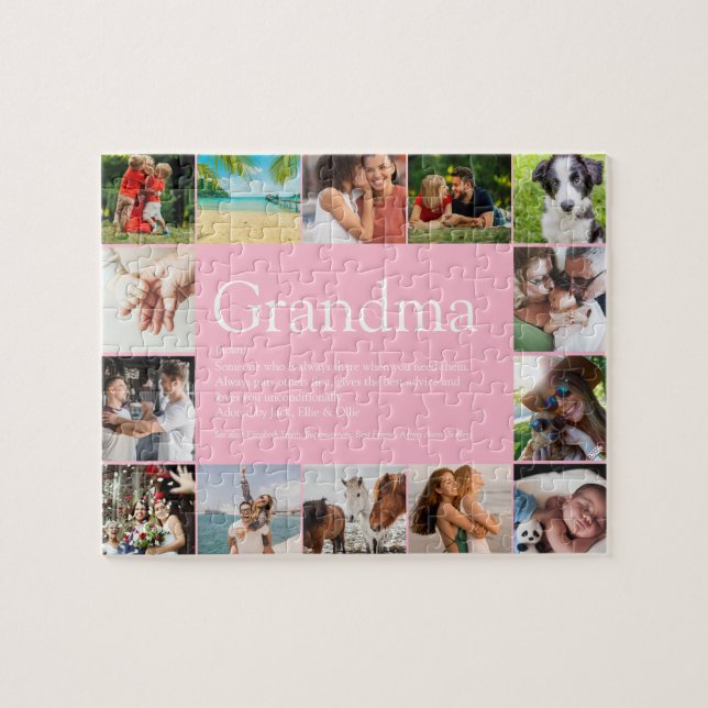 Oma, Oma, Nana Definition 14 Foto Rosa Puzzle (Horizontal)
