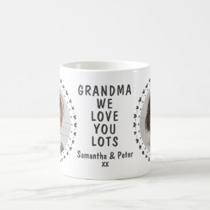 Oma Opa Familie Zwei Foto Herzen Tasse Benutzerdef