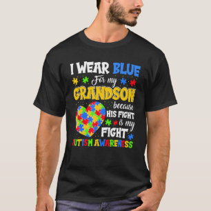 Oma Opa Ich Trage Blau Für Meinen Enkel Autismus T-Shirt