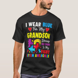Oma Opa Ich Trage Blau Für Meinen Enkel Autismus T-Shirt