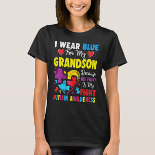 Oma Opa Ich Trage Blau Für Meinen Enkel Autismus T-Shirt