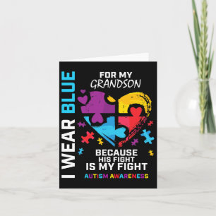 Oma Opa ich trage Blau für meinen Großmutter Autis Karte