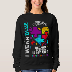 Oma Opa ich trage Blau für meinen Großmutter Autis Sweatshirt